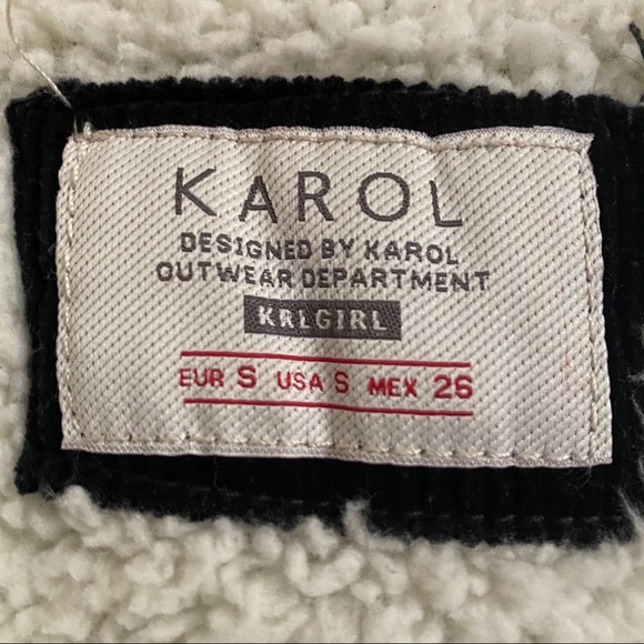 Women's Black Sherpa-Lined Corduroy Jacket - Picture 9 of 9